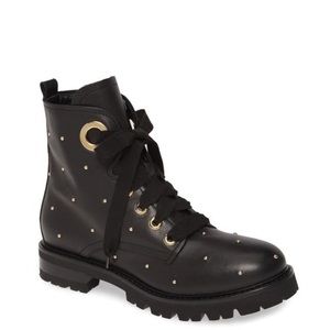 Attilio Giusti Leombruni Black Stud Combat Boots